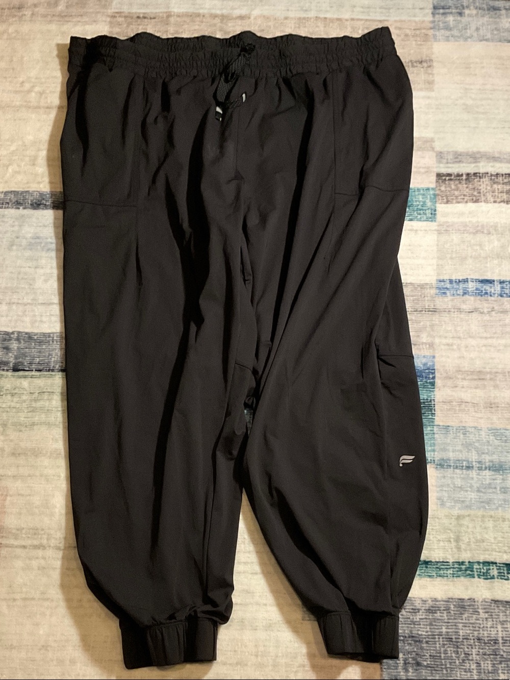 Fabletics Black Jogger Track Pants with Elastic Waist